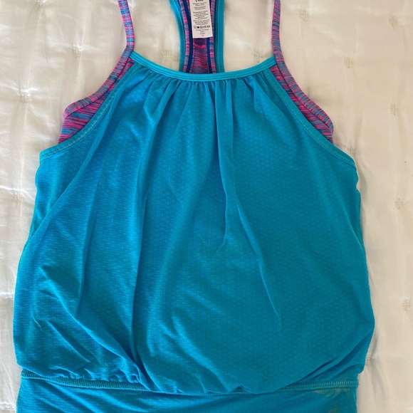 Blue layered Ivivva by Lululemon tank top - Picture 1 of 5